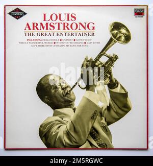 Couverture en LP de l'album de compilation Great Entertainer de Louis Armstrong, sorti en 1989 Banque D'Images