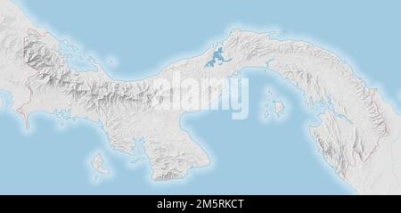 Carte topographique du Panama Banque D'Images