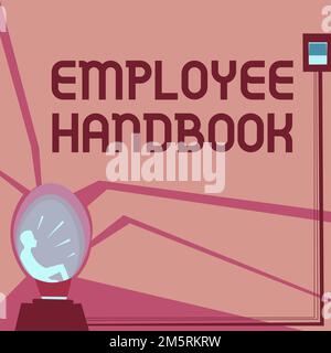 Affiche manuscrite Guide de l'employé. Document de présentation commerciale contenant les procédures opérationnelles de l'entreprise Banque D'Images