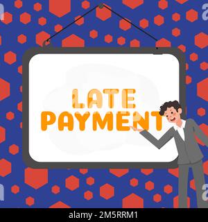 Écriture affichant le texte retard de paiement. Mot écrit sur le paiement effectué au prêteur après la date d'échéance Banque D'Images