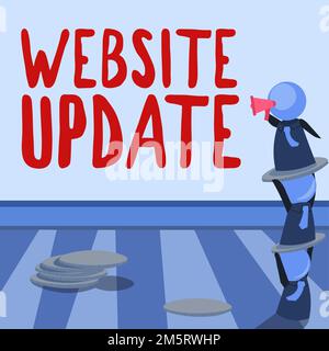 Mise à jour du site Web sur les légendes conceptuelles. Approche commerciale pour maintenir la page Web et le contenu à jour et à la mode Banque D'Images