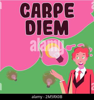 Affichage conceptuel Carpe Diem. Mot pour festival public que les gens jouent de la musique et de la danse Banque D'Images