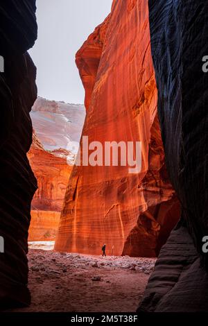 À travers le Slot Canyon Banque D'Images