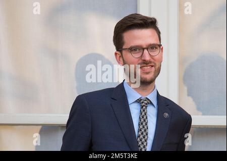 Photo du dossier datée du 17/03/17 de l'ancien aide royal Jason Knauf qui a été nommé lieutenant de l'ordre royal de Victoria (OVR) dans la liste des distinctions honorifiques du nouvel an. M. Knauf a travaillé pendant sept ans pour le duc et la duchesse de Sussex et plus tard pour le duc et la duchesse de Cambridge. Date de publication : vendredi 30 décembre 2022. Banque D'Images