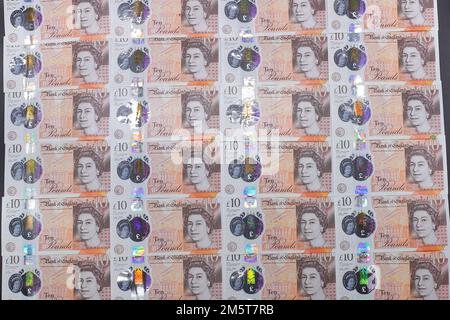 British Polymer £10 billets émis par la Banque d'Angleterre Banque D'Images