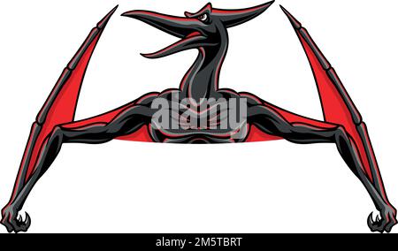 Partie supérieure du logo Pterodactyl Dinosaur Sport Illustration de Vecteur