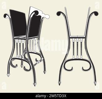 Chaise antique Vector. Illustration isolée sur fond blanc. Illustration vectorielle d'Une chaise ancienne. Illustration de Vecteur