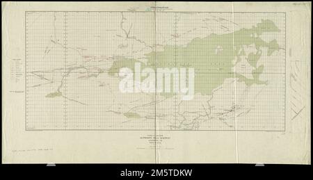 Plan et section, district aurifère de Leipsigate, Lunenburg Co., Nouvelle-Écosse. Orienté vers le nord, en haut à droite. 'Référence : partie A. Rapport annuel, vol.16, pp321-329.' Inclut un schéma de coupe et une légende... Quartier aurifère de Leipsigate. District aurifère de Leipsigate, comté de Lunenburg Milipsigate Lake Hebbville Banque D'Images