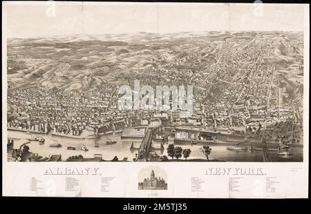 Albany, New York : 1879. Vue plongeante. Comprend Ill. et index des points d'intérêt , New York , Albany ,comté , Albany Banque D'Images