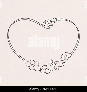 Couronne en forme de coeur dessinée à la main, motif vectoriel Illustration de Vecteur