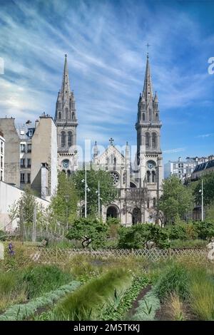 Paris, église Saint-Ambroise, boulevard Voltaire dans le 11E arrondissement Banque D'Images