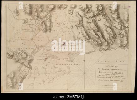 Carte des ports de Port Royal et de Kingston, sur l'île de la Jamaïque. Relief affiché par ombrage et haches. Profondeurs indiquées par des sondages. Apparaît dans l'Atlantic Neptune de l'auteur. Londres : [J.F.W. Des Barres], 1777-[1781].... , Jamaïque , Kingston ,comté , Kingston Jamaïque , Kingston ,comté , Port Royal Banque D'Images