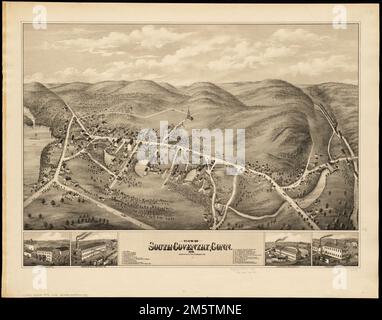 Vue de South Coventry, Conn : 1878. Vue plongeante. Inclut l'index des points d'intérêt. Comprend des illustrations de Bidwell's Hotel, Phoenix Metallic Cartridge Co., C.H. Kenyon & Co Woolen Mills et Woolen m'fy de John M. Wood , Connecticut , Toland , comté , Coventry Banque D'Images