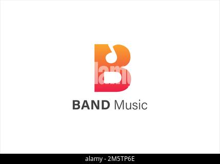Logo de musique lettre b dans un style moderne, modèle de logo de musique lettre B. Illustration de Vecteur