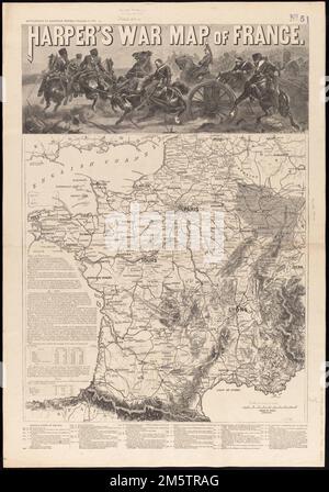 La carte de guerre de Harper en France. La conservation de cette pièce a été financée par Nina C. Nolan en l'honneur de John S. Nolan. Comprend du texte et des statistiques. « La semaine de Harper, le 17 décembre 1870. » Illustration de la bataille imprimée au-dessus de la carte. Principaux événements de la guerre imprimés sous la carte , France Banque D'Images