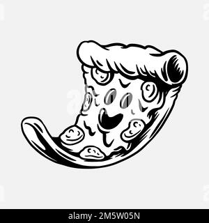 Vecteur autocollant style dessin pizza Illustration de Vecteur