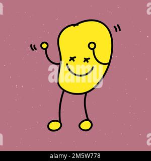 Joli vecteur de personnage de puce de pomme de terre dansante Illustration de Vecteur