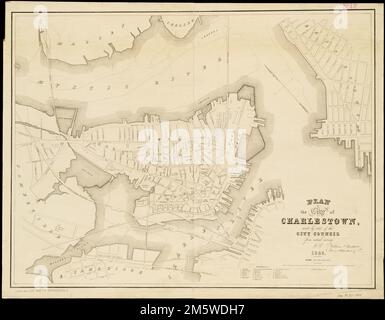 Plan de la ville de Charlestown. Orienté vers le coin supérieur gauche. Spectacles également des parties de Somerville, Cambridge, Boston et East Boston. « Entrée en 1848 selon l'acte du Congrès par Felton & Parker & E. Barker dans le bureau des greffiers du District court du Massachusetts. » Inclut les numéros et les limites des quartiers et l'index des points d'intérêt , Massachusetts , Suffolk ,Comté , Boston , Charlestown Banque D'Images