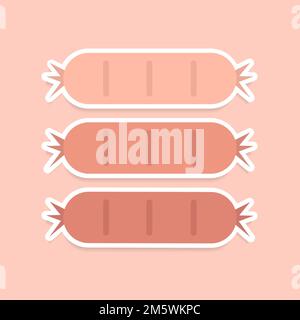 Autocollant de saucisse vector pastel clipart Illustration de Vecteur