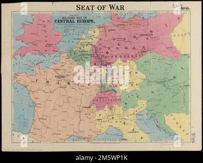 Carte militaire de bacon d'Europe centrale, en caractères gras pour le traçage des mouvements des armées... Siège de la guerre carte militaire de Bacon en caractères gras de l'Europe centrale, avec un plan élargi du Rhin de Cologne à Bâle. Siège de la guerre carte militaire de Bacon en caractères gras de l'Europe centrale, avec un plan élargi du Rhin de Cologne à Bâle, Europe Banque D'Images