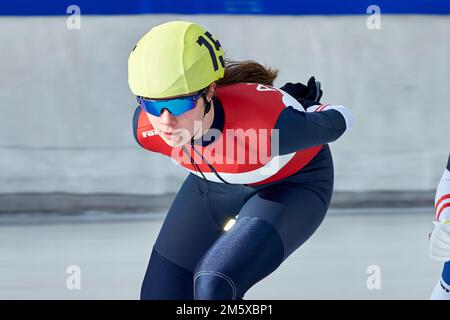 Österreichische Staatsmeisterschaften 2023 Einzelstrecken. Femmes (Mass Start). 2022-12-28. ROSNER Jeannine (USC Innsbruck #15) Banque D'Images