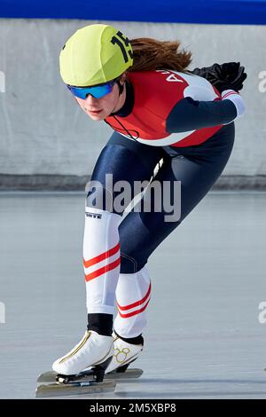 Österreichische Staatsmeisterschaften 2023 Einzelstrecken. Femmes (Mass Start). 2022-12-28. ROSNER Jeannine (USC Innsbruck #15) Banque D'Images