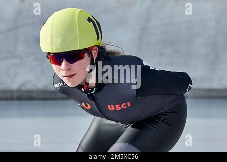 Österreichische Staatsmeisterschaften 2023 Einzelstrecken. Femmes (Mass Start). 2022-12-28. ROSNER Sarah (USC Innsbruck #16) Banque D'Images