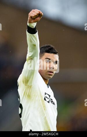 Wolverhampton, Royaume-Uni. 31st décembre 2022. Wolverhampton, Royaume-Uni. 31st décembre 2022. Casemiro de Manchester United après le match de la Premier League entre Wolverhampton Wanderers et Manchester United à Molineux, Wolverhampton, le samedi 31st décembre 2022. (Credit: Gustavo Pantano | MI News ) Credit: MI News & Sport /Alay Live News Banque D'Images