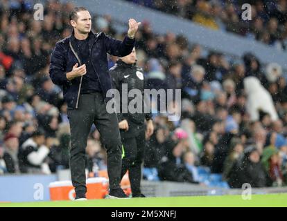 Etihad Stadium, Manchester, Royaume-Uni. 31st décembre 2022. Premier League football, Manchester City versus Everton; le Manager d'Everton Frank Lampard fait des gestes à ses joueurs crédit: Action plus Sports/Alay Live News Banque D'Images