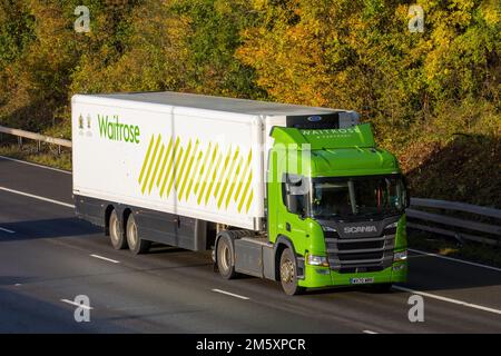 Partenariat John Lewis (Waitrose) Scania P340 WV70 WRR Banque D'Images