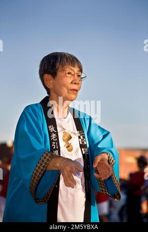 Bon Odori danse à Little Tokyo LA, CA V. Banque D'Images