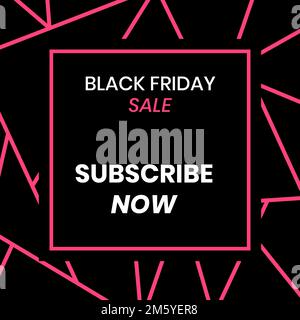 Abonnez-vous maintenant Vector Black Friday Pink Modern Mosaic pattern template Illustration de Vecteur