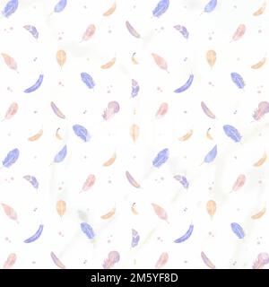 Aquarelle plumes fond vectoriel de motif boho Illustration de Vecteur