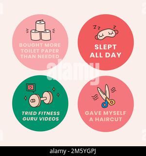 Art de l'auto-quarantaine histoire de médias sociaux bingo éléments de conception vecteur Illustration de Vecteur
