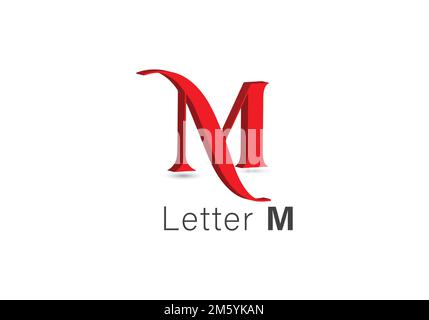 Modèle de conception du logo lettre M moderne. Logo lettre M Line. Symbole de monogramme monochrome minimal créatif linéaire. Illustration de Vecteur