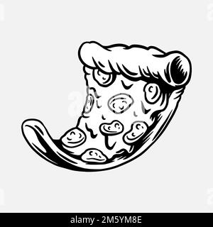 Vecteur autocollant style dessin pizza Illustration de Vecteur