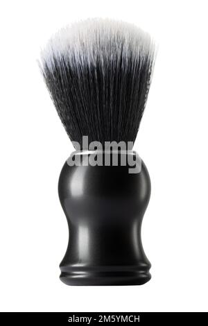 Brosse de rasage noire isolée sur fond blanc Banque D'Images
