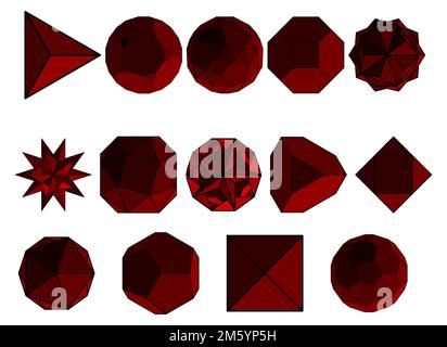 ensemble de 3D formes géométriques en pierre précieuse Illustration de Vecteur