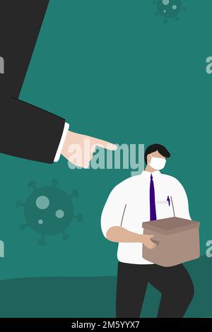 Homme perdant son emploi à cause du vecteur du coronavirus Illustration de Vecteur