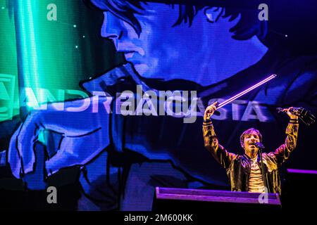 31 décembre 2022, Rome, Italie : La Saint-Sylvestre 2023 au Cirque Maximus à Rome avec Elodie, Franco 126, Madame, Sangiovanni, Taekwondo et Andrea Casta ont attendu la nouvelle année avec le Conseiller pour la Culture de la Municipalité de Rome, Alessandro Onorati, ainsi que Francesca Romana d'Andrea et Filippo Ferraro présentateurs de l'événement. (Credit image: © Daniela Franceschelli/Pacific Press via ZUMA Press Wire) Banque D'Images