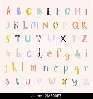 Jeu de lettres vectorielles à motif lettre pastel Illustration de Vecteur