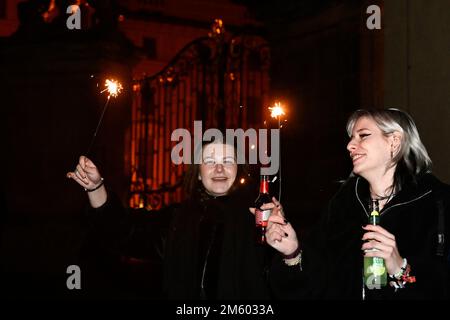 Prague, République tchèque. 31st décembre 2022. Les célébrations du nouvel an à Prague, République tchèque, 31 décembre 2022. Crédit : Ondrej Deml/CTK photo/Alay Live News Banque D'Images