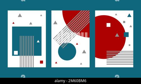 Ensemble d'affiches géométriques aux formes abstraites Illustration de Vecteur