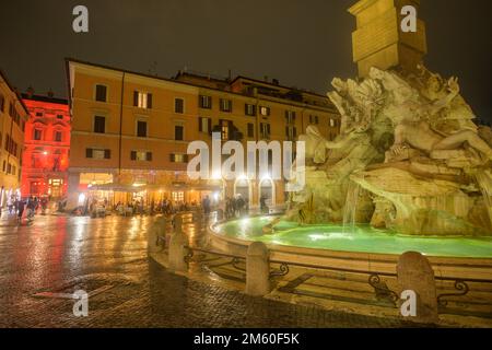 Fontaine de quatre ruisseaux à Piazza Navona, Rome, Italie Banque D'Images