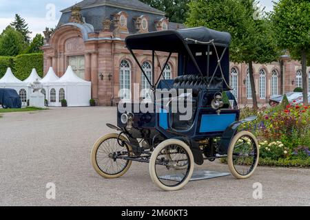 Cuiseur vapeur Vintage Grout, USA 1900, entraînement de vapeur, 1 cylindres, 6. 5 ch, 320 kg, 35 km h, Gala classique, Concours international dElegance, Schwetzingen Banque D'Images