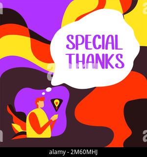 Enseigne à écriture manuscrite Special Merci. Concept signification expression d'appréciation ou de gratitude ou reconnaissance Banque D'Images
