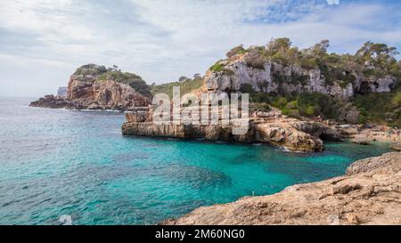 Calo des Moro Cove, Instagram Cove, Cala Llombards, Majorque, Espagne Banque D'Images