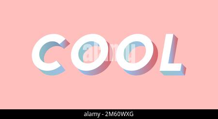 Mot isométrique typographie froide sur un vecteur d'arrière-plan rose millénaire Illustration de Vecteur