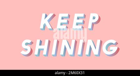 Le mot isométrique continue à briller la typographie sur un vecteur de fond rose millénaire Illustration de Vecteur