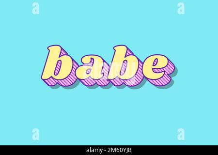 Illustration de la typographie en gras ombré Babe Retro 3D Illustration de Vecteur